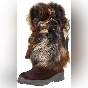 Pajar Womens Foxtrot Brown Fox Fur Boots New In Box